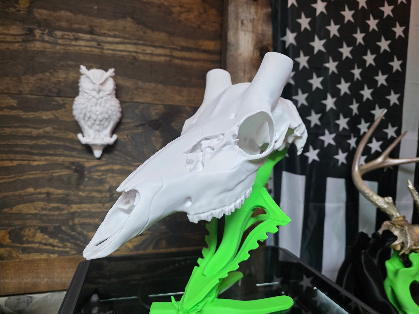 Axis Deer Skull 3D Printed Euro Mount | Faux Deer Skull Wall Decor | Hunting Trophy Decor | Rustic Cabin Man Cave Wall Art