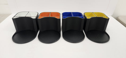 3D‑printed Puff co organizer with catch‑all tray — compact desk station