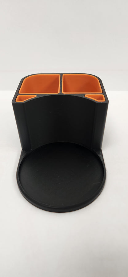 3D‑printed Puff co organizer with catch‑all tray — compact desk station