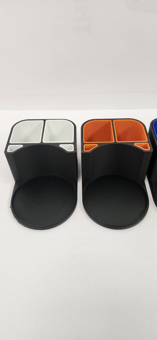 3D‑printed Puff co organizer with catch‑all tray — compact desk station